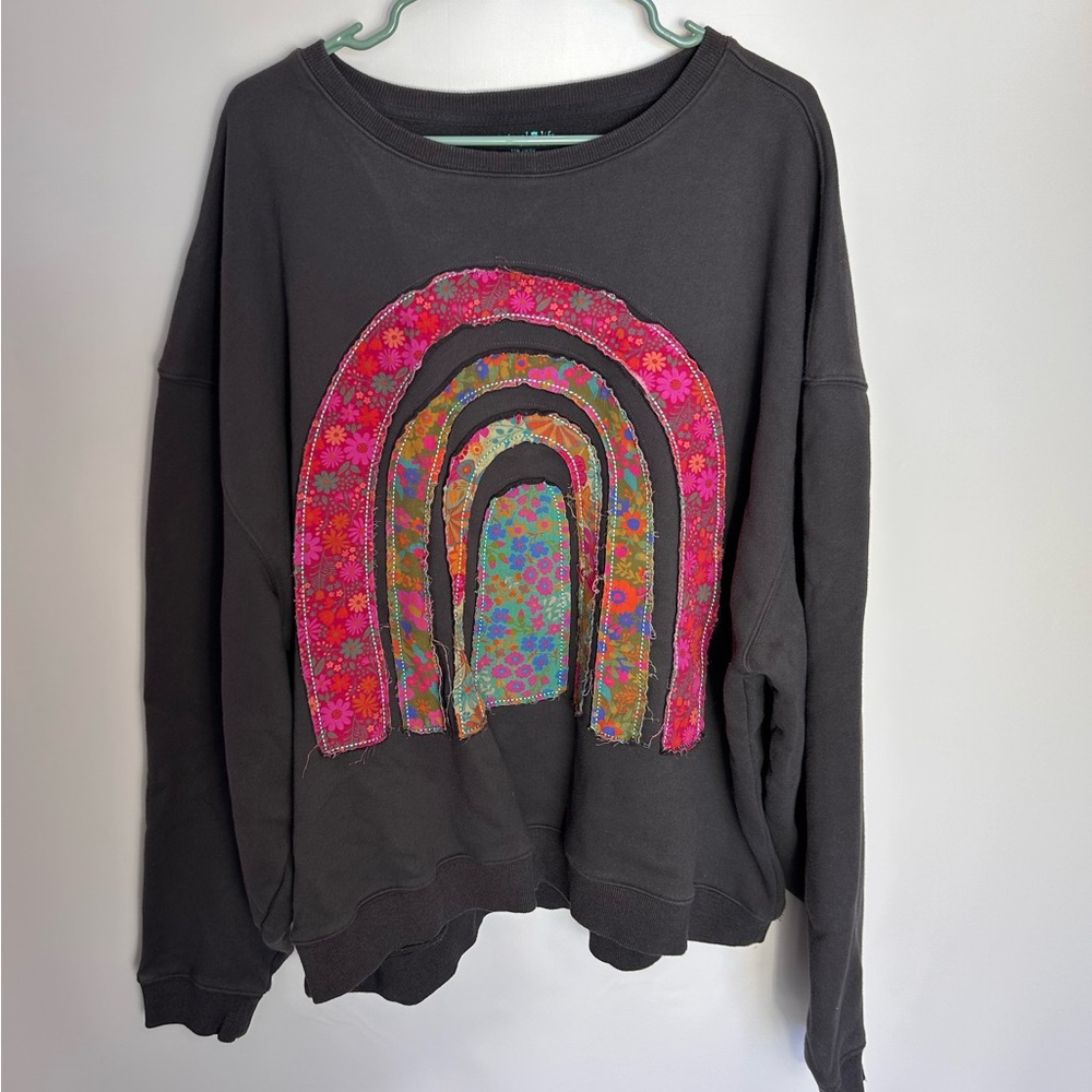 NATURAL LIFE boho patchwork rainbow sweatshirt | … - image 1